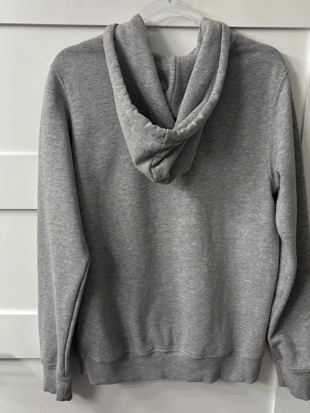 The North Face Men's Grey Pullover Hoodie with White Logo